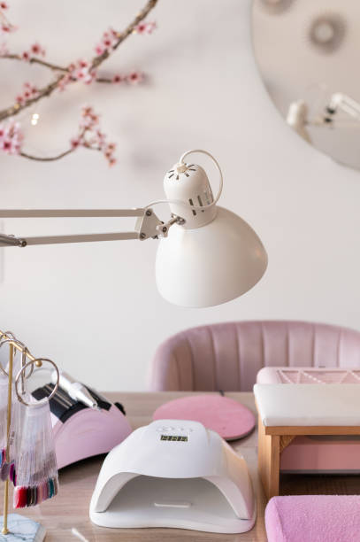 Vertical photo of a modern luxury nail spa interior